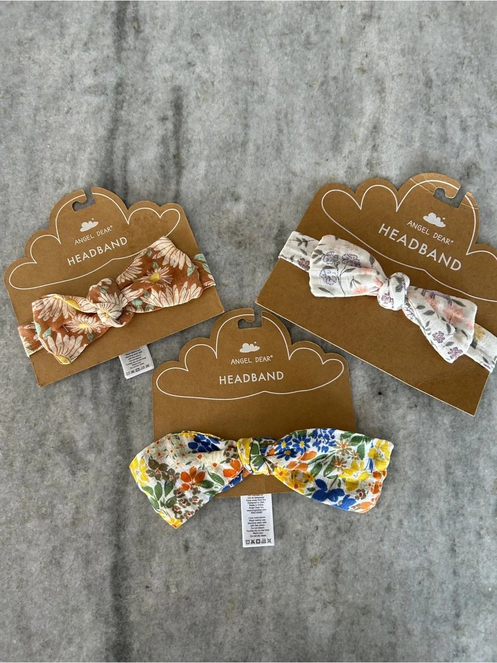 Angel Dear Floral Knot Headband Set - Multicolor Sizes 0-12M 12-24M